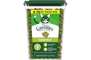 Greenies Feline Natural Dental Cat Treats, Catnip Flavor, 9.75 oz | #1 vet-recommended, clinically-proven oral care, 36% less tartar in 28 days, cleans to gumline, natural ingredients