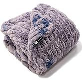 Minky Designs Blueberry Minky Blanket – Ultra Soft Faux Fur Throw Blanket for Couch, Bed & Home – Fluffy, Warm & Luxurious – Chic Collection (X-Large, 60x84)