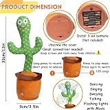 JULI Talking Cactus Toy Singing Dancing Repeats Voice Recording 120 Songs Plush view 3