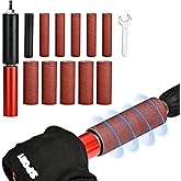 Hand-Held Rubber Sanding Drum for Drill - 4-1/2" x 1-1/2" and 4-1/2" x 1", Spindle Sander Adapter for Power Drill, Drum Sanding Sleeves for Wood and Metal