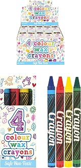 HENBRANDT 24 x Mini Kids Crayons Box 4 Assorted Colours 8 cm Non-Toxic view 8