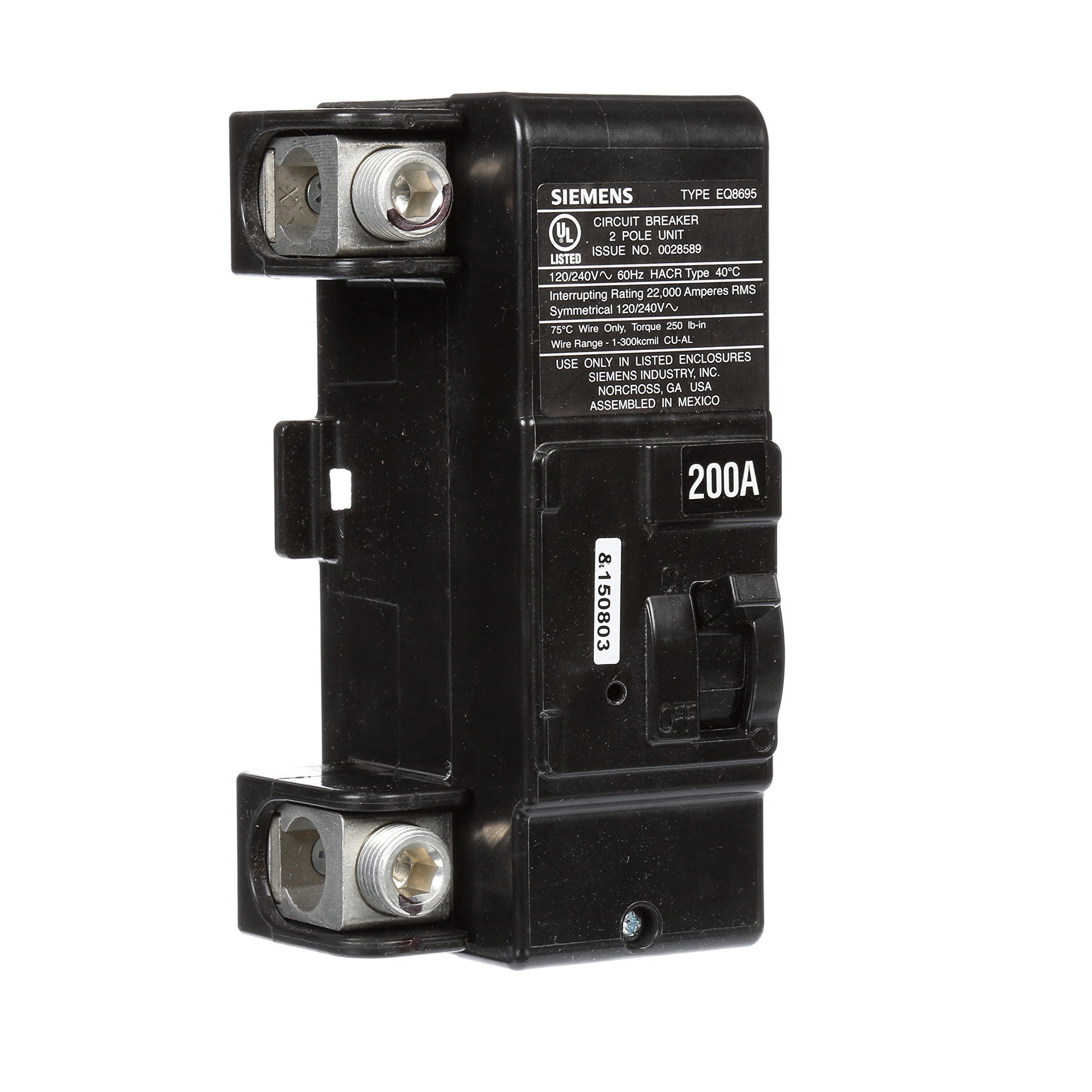 Siemens MBK200A 200-Amp Main Circuit Breaker for Use in Ultimate Type