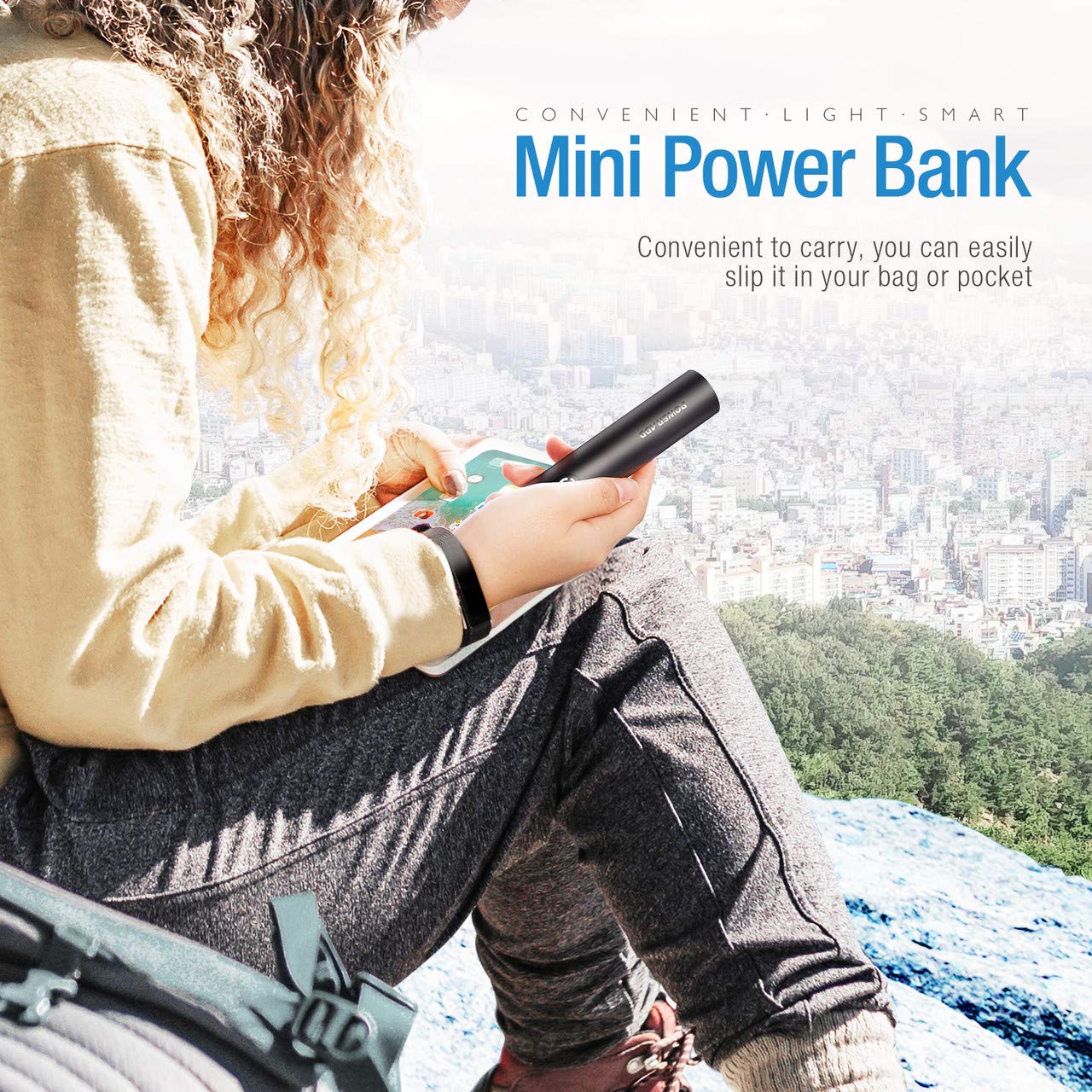 Poweradd EnergyCell 5000mAh, Portable Charger Power Bank External Batteries, Power Bank with Smart Charge Compatible for Smartphone,iPhone, Samsung Galaxy and More - Black