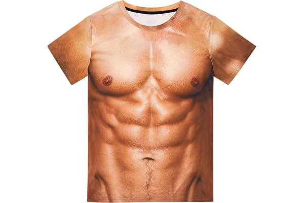 Cozople Mens T-Shirts 3D Printed Funny Shirts Ugly Short Sleeve Crewneck Top Tee