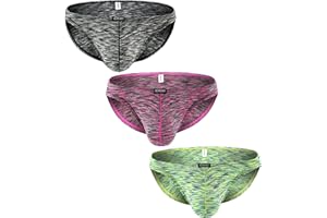 IKINGSKY Men's Colorful Big Pouch Bikini Underwear Sexy Low Rise Bluge Men Briefs