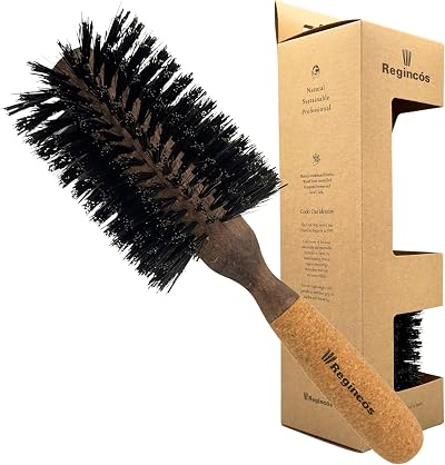 Regincos 20529 Cork Grip Hair Brush 16 Rows 29/80mm Brown Wild Boar Nylon