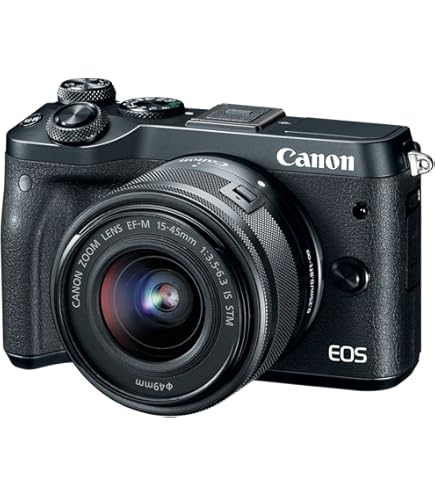 Canon EOS M6 Mark Ⅱ＋レンズEF-M 15-45mm Amazon.com: Canon 佳能EOS M6 Mark II (黑色)+ Ef-M 15-45 公釐F/3.5