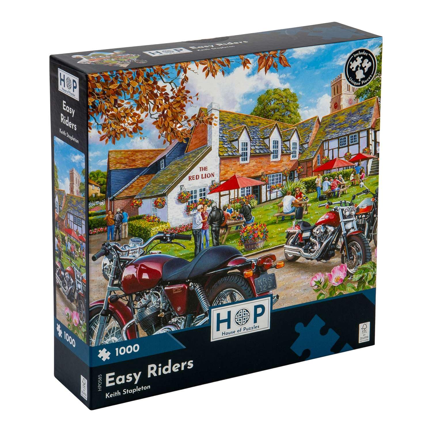 The House of Puzzles - Easy Riders Jigsaw - 1000 Piece Jigsaws For Adults, Artist Illustrated, Scenic Landscape, Deluxe Puzzle Gifts