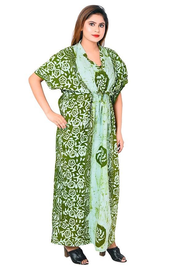 Buy moshay Cotton Light Green Kaftan Nighty at Amazon.in