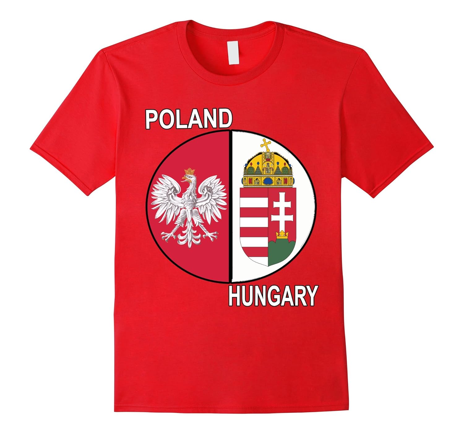 Polish Hungarian Pride Deluxe Half Polska Hungary T-shirt-Rose