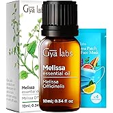 Gya Labs Melissa Essential Oil - 0.34 Fl Oz - for Hair, Skin, Diffuser, Aromatherapy & DIY Candle Making Scent