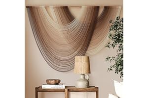 FLBER Macrame Wall Hanging Dip-Dye Boho Home Decor Fiber Wall Art Craftsmanship Bedroom Livingroom 57" W x 39" L