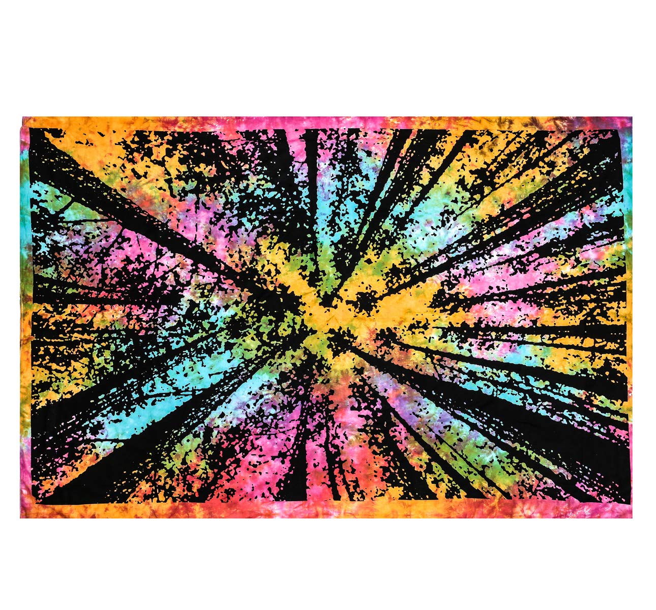 Nidhiblack And Pink Tie And Dye Twin Size Tapestry Hippie Wall