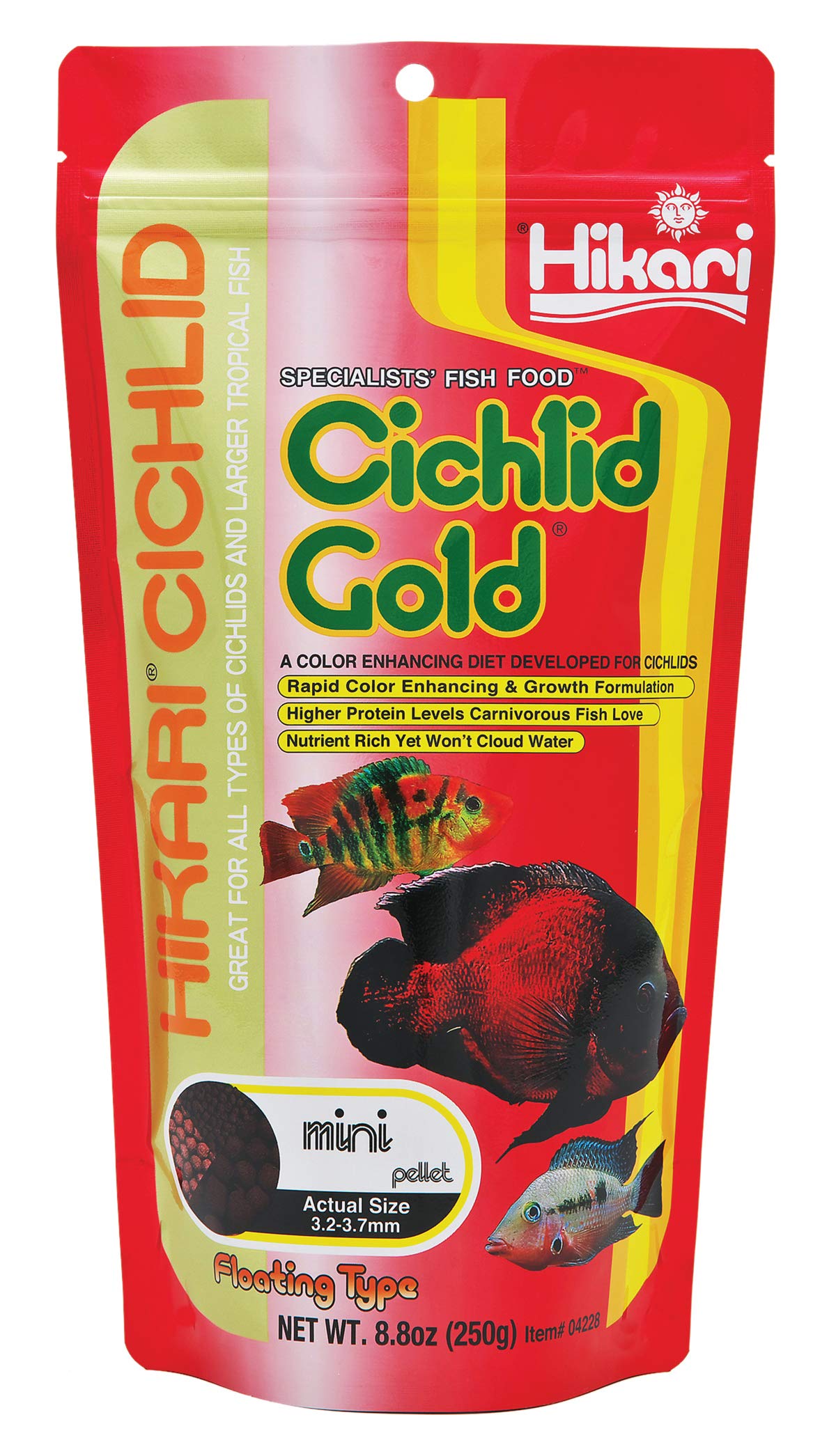 Hikari 8.8-Ounce Cichlid Gold Floating Pellets for Pets, Mini