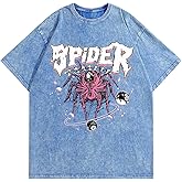 AugYew Graphic Tees Streetwear Tshirts Vintage Unisex Cotton Acid Washed Oversized T-Shirts Summer Clothes Tops for Men Women