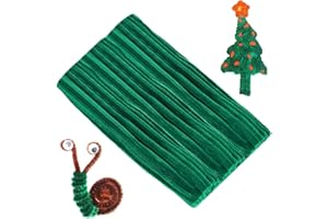Cuttte Pipe Cleaners Craft Supplies - 100pcs Dark Green Pipe Cleaners Craft Kids DIY Art Supplies (6 mm x 12 inch)