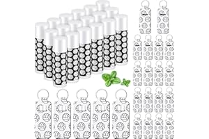 Swiffen 18 Sets Volleyball Party Favors Lip Balm and Lipstick Holder Keychain Bulk Sport Ball Team Gifts Natural Moisturizing Lip Balm Keychains Pouch for Team Sports Party Supplies(White Black)