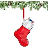 Crystal Christmas Stocking Tree Ornament 2025, 3.9" Glass Stocking Ornaments for Christmas Tree Decoration, Perfect for Festive Home Decor, Xmas Gifts