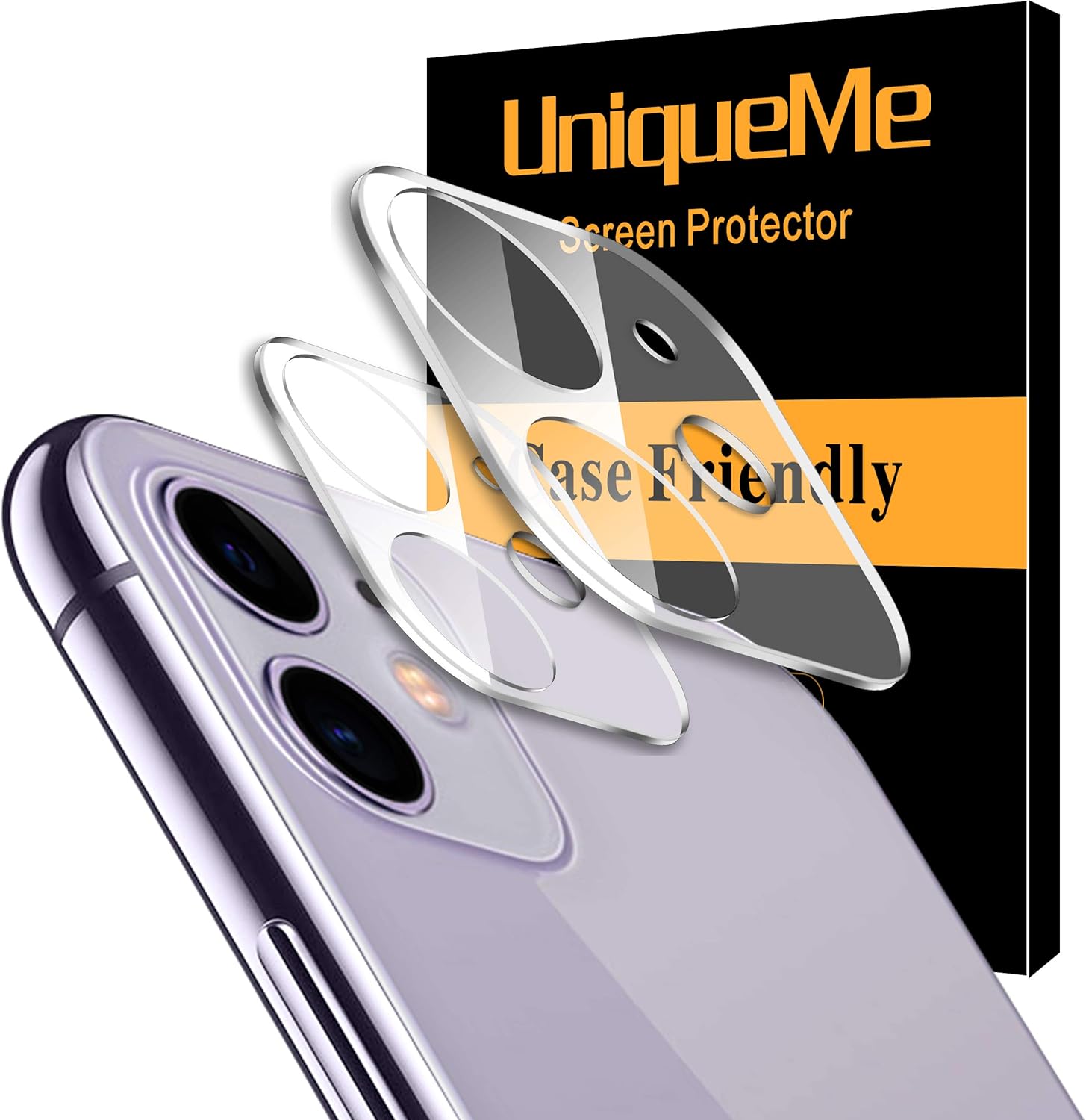 UniqueMe [2 Pack] Protector de Lente de cámara para iPhone 11 Cristal Templado, Protector de Pantalla [9H Dureza ] [Sin Burbujas] HD Film Vidrio Templado: Amazon.es: Electrónica