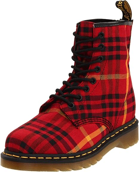 red tartan doc martens