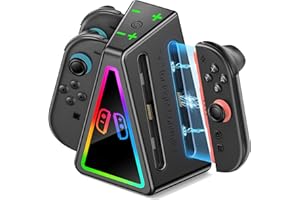 RYSKER Switch 2 Controller Charging Dock for 2025 Nintendo Switch 2 JoyCon, Ergonomics & Magnetic Charger Station for Switch Joycon 2 Controllers, Fast Charger Stand with RGB Lighting for Joy-Con Accessories