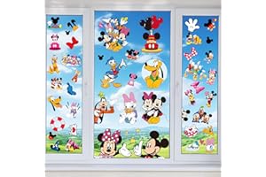 BETPLEYU 9 Sheets Mouse Window Stickers - Cartoon Character Window Stickers Waterproof Reusable Window Stickers for Windows Mirror Glass Door Refrigerator Home Office Shop