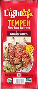 Lightlife Organic Tempeh Smoky Plant-Based Bacon, 6 oz