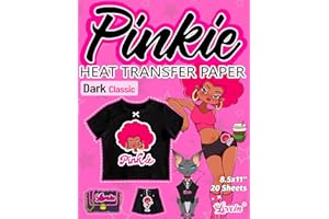 Lovein-Pinkie Heat Transfer Paper for Inkjet Printer (20 Sheets, 8.5x11") Iron On Transfers for Dark Fabric, Printable Heat Transfer Vinyl for T-Shirts (Dark Classic)