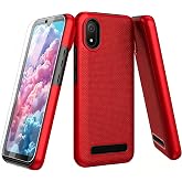 Lozeguyc for Cloud Mobile Stratus C8 Phone Case with Screen Protector Red | Stratus C8 Phone Case Dual Layer Heavy Duty Military Grade Shockproof Corner Cover for Cloud Mobile Stratus C8