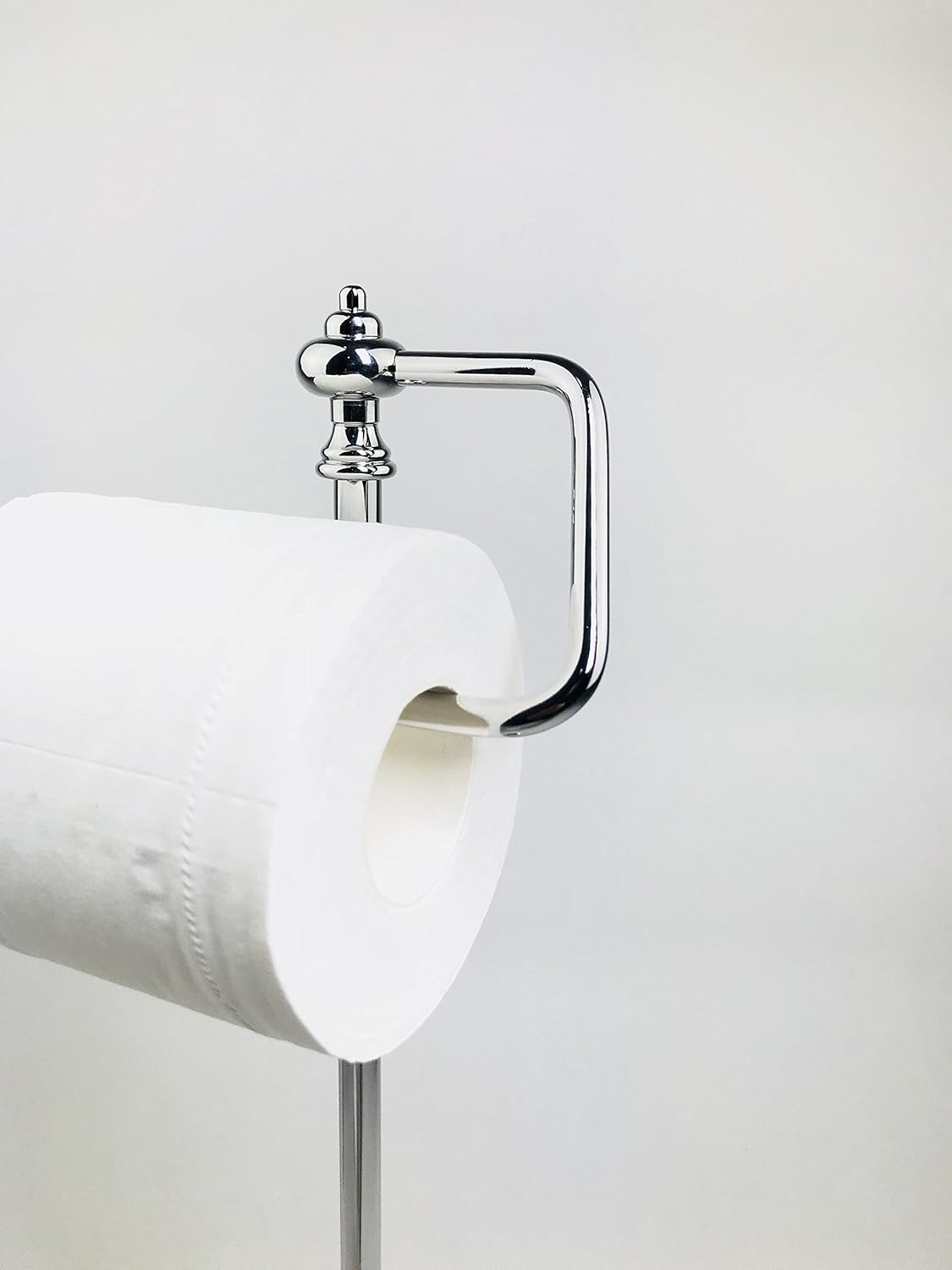 SunnyPoint Bathroom Free Standing Toilet Tissue Paper Roll Holder Stand with Reserve Function, Chrome Finish: Home & Kitchen