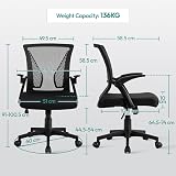 Yaheetech Ergonomic Mesh Office Chair with Flip-Up Armrests Black view 5