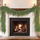 HoYuanFlo 2Pcs 6Ft Artificial Norfolk Pine Garlands Artificial Christmas Garlands Greenery Garland Faux Green Garlands for Fireplace Table Mantle Wall Stairs Window Christmas Decoration