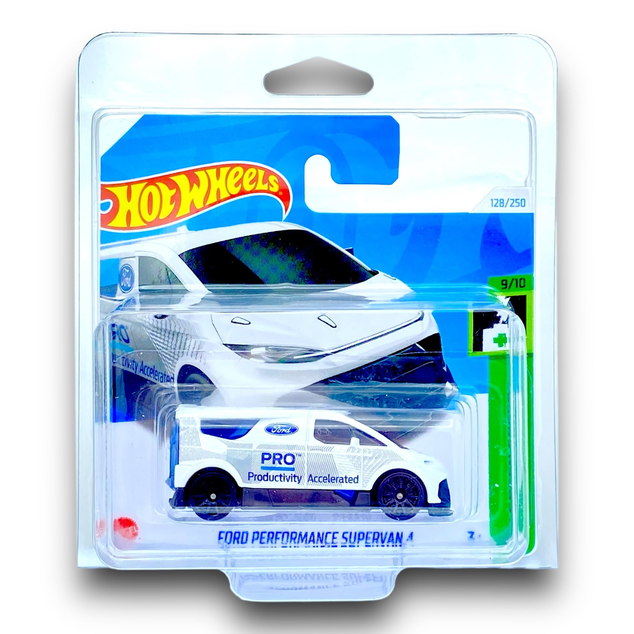 Hot Wheels Ford Performance Supervan 4 (White) 9/10 HW Green Speed - 2024-128/250 (Short Card) - COMES IN A GENUINE KLAS CAR KEEPER PROTECTOR CASE - HRY90