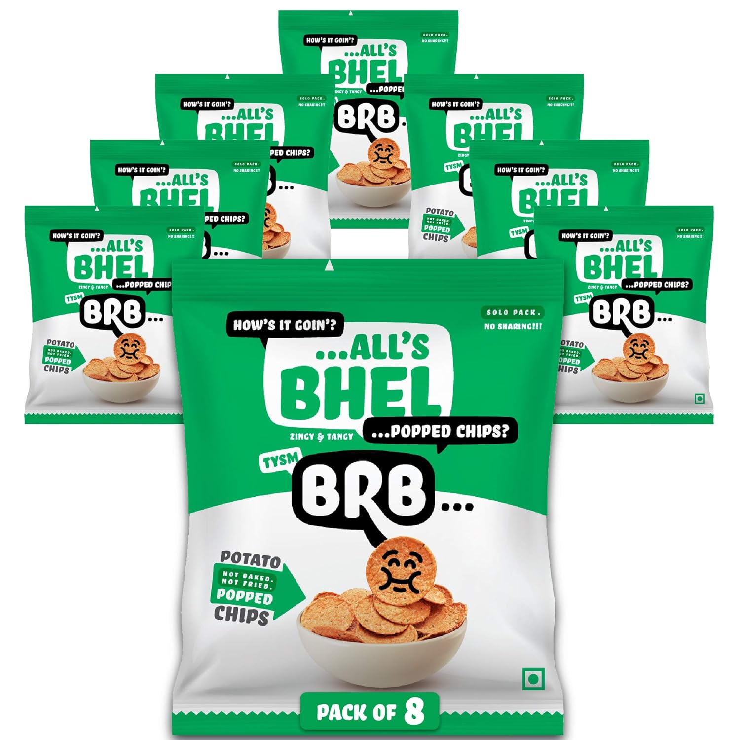 BRB Popped Chips Not Baked, Not Fried Potato Chips Bhel Flavour