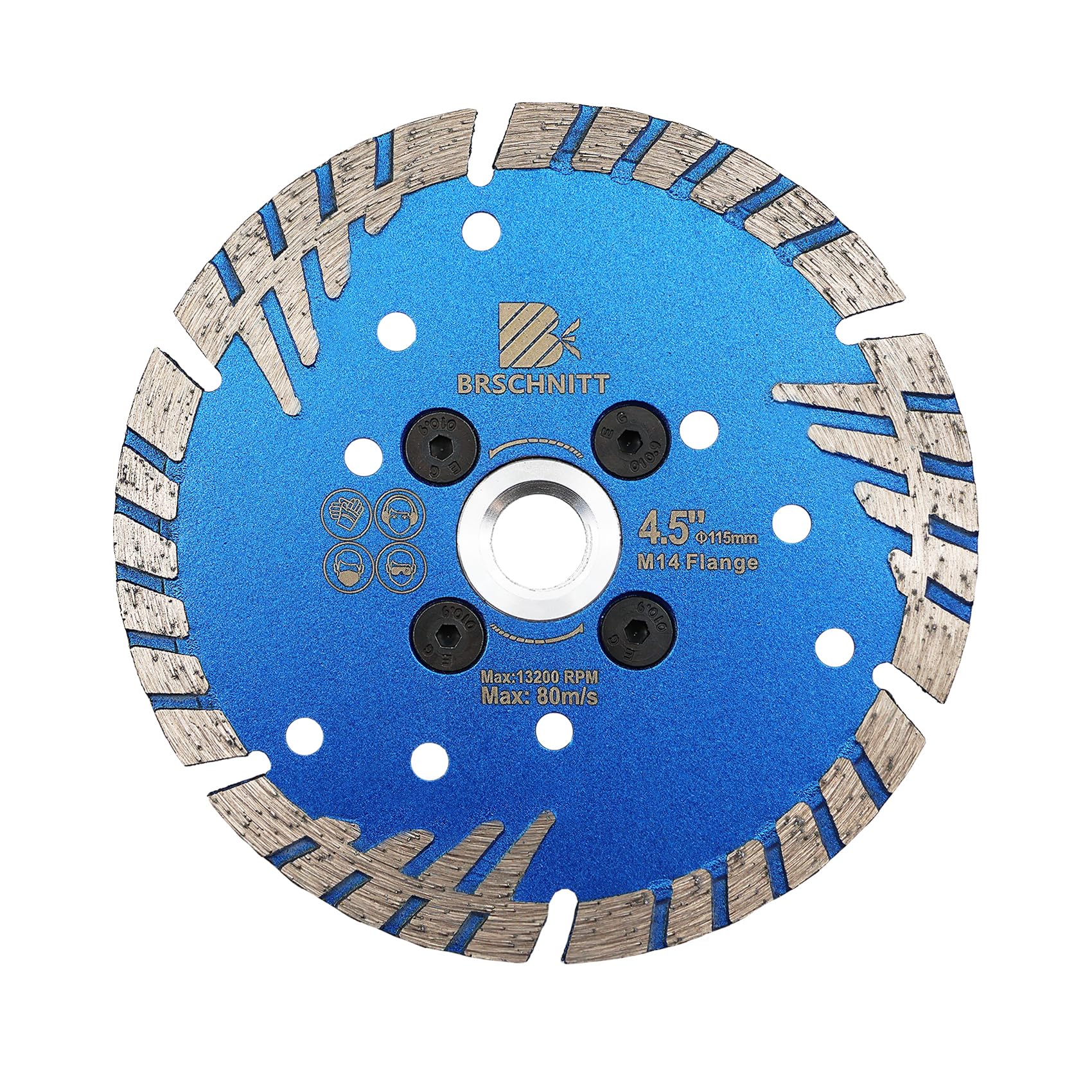 Diamond Granite Cutting Disc 115mm- BRSCHNITT Diamond Disc Cut Concrete,Ceramic Porcelain Tile,Granite,Marble,Masonry,Paver,Quartz Disc M14 Thread