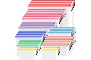 Umriox Mesh Zipper Pouch, 8 Assorted Size (8 Colors, 36 Packs), Zipper Bags, Storage Bags, Clear Zipper Pouches for Craft Projects Office Cosmetics Travel Storage