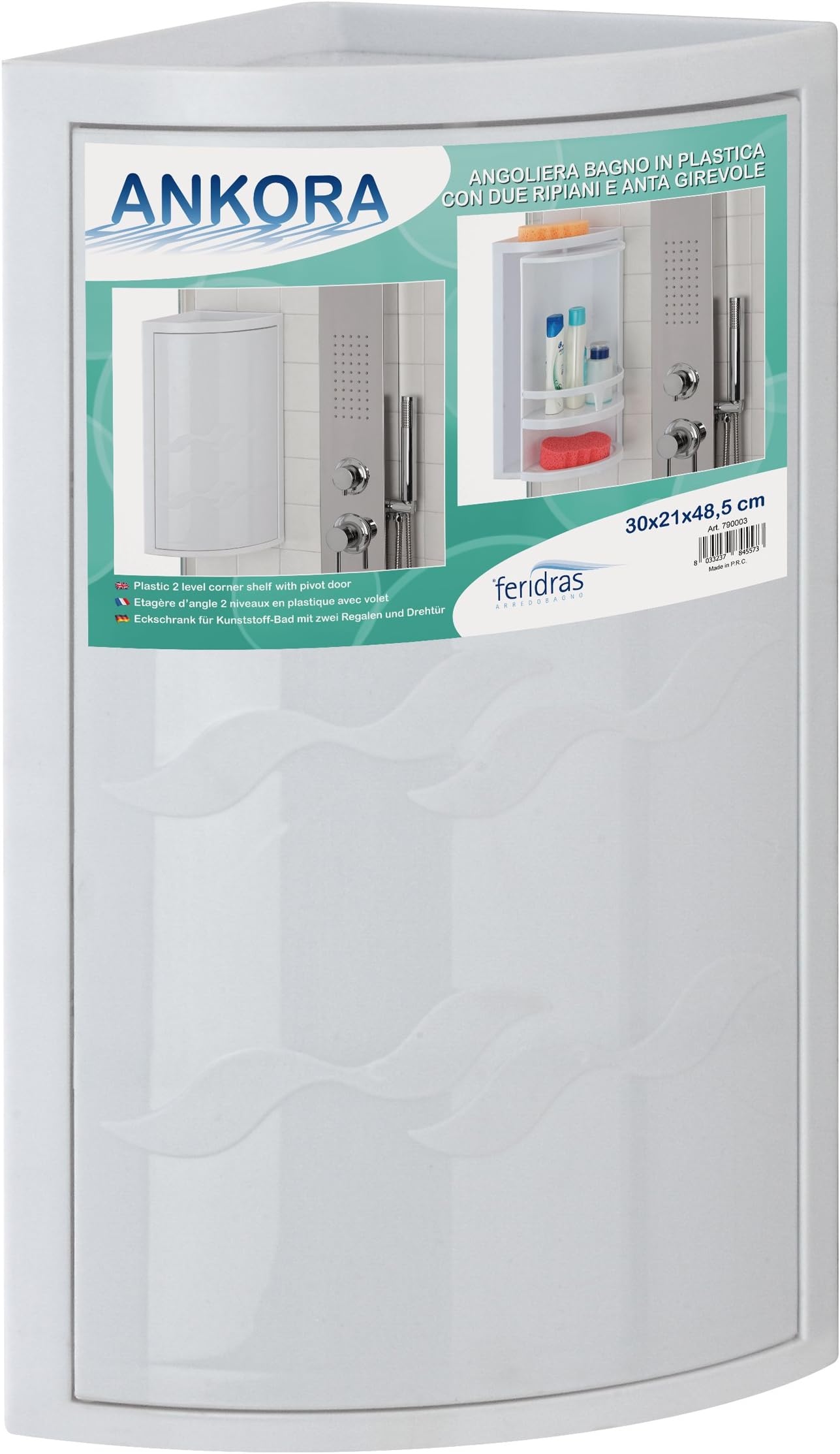 Feridras Ankora Corner Door, White, 48.5 x 30 x 21 cm