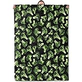 Funny Broccoli Blanket Gifts for Women Girls Kids, Soft Warm Lightweight Flannel Green Vegetable Food Throw Blankets for Bedroom Living Room Home Sofa Home Decor 50" x 60"