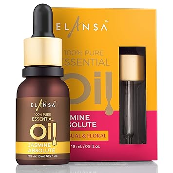 Elansa 100% Pure Jasmine Absolute Essential Oil, 15ml