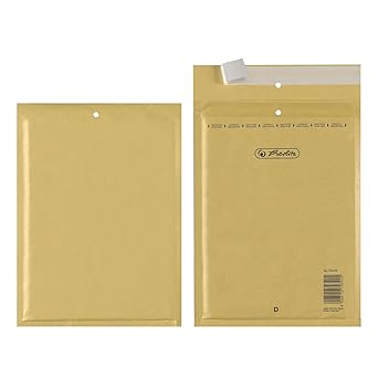 Herlitz 793406 Luftpolstertasche D/4, 180 x 260 mm, 10 Stück eingeschweißt braun