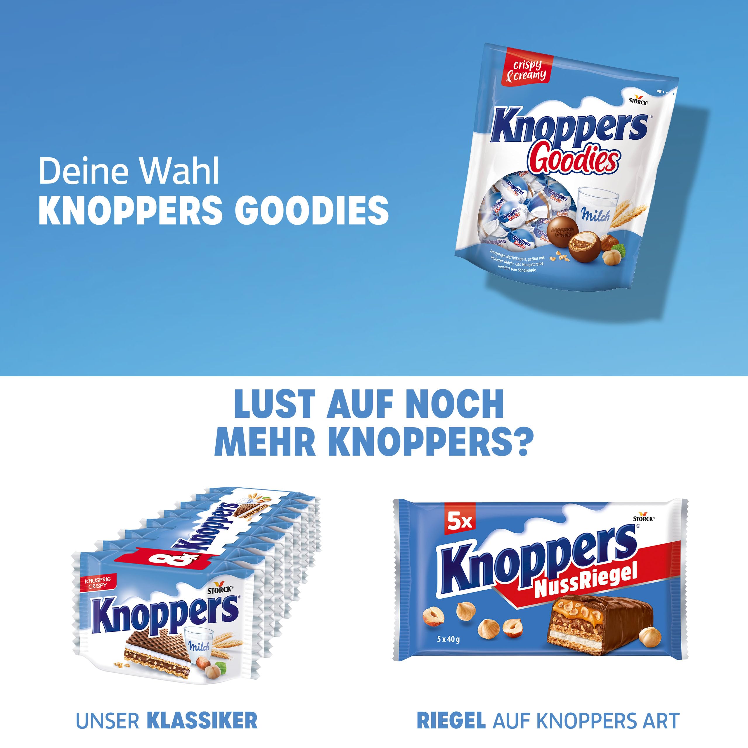 Knoppers Goodies Knusper Minis – 1 x 180g – knusprige Waffelkugeln gefüllt mit Haselnussstücken, Milch- und Nougatcreme, umhüllt von Schokolade 6