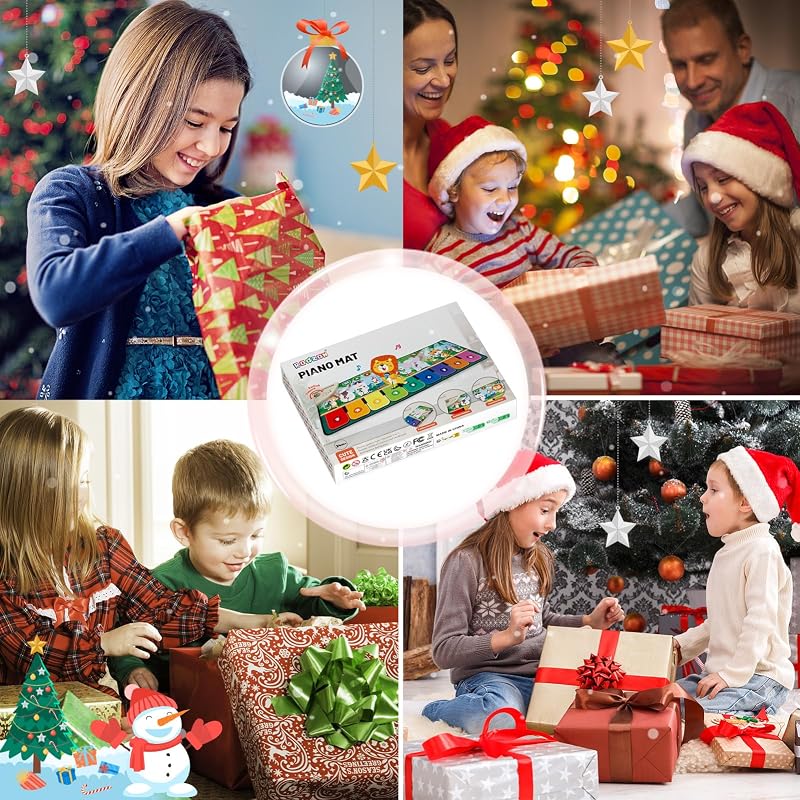 Tappetino Musicale per Bambini, per Pianoforte, da Ballo con10 Animali Natale e Compleanno per Ragazzi 1 2 3 4 5 6 Regalo — foto 7 di 7