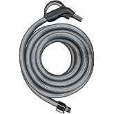 Wessel 30ft Direct Connect Central Vacuum Hose, Dual-Voltage, Crushproof | 120V powerhead &amp; vacuum 3-way switch control; 2-prong connector; ergonomic 360-degree swivel handle; airflow control valve