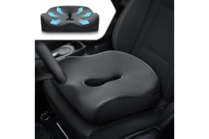 DiffCar Upgraded Seat Cushion for Coccyx Sciatica Tailbone Pain Relief, Car Seat Cushion for Car & Truck Driver, for Short People, for Office Chair,Wheelchair,Plane, Car Accessorie (Non-Medical)