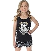 Harry Potter Big Girls' Hogwarts House Crest Racerback Tank and Shorts Pajama Lounge Set