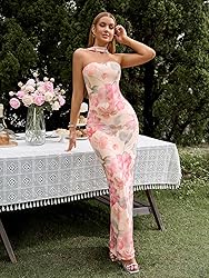 HTZMO Women Elegant Summer Bodycon Maxi Dress