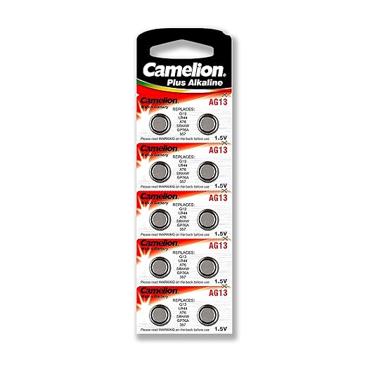 Lasermax Alkaline-Knopfzelle CAMELION AG13 1,5V, 10er-Blister