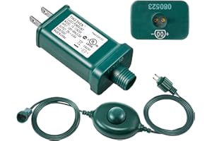 Meonum 29V LED Power Supply with Foot Switch, UL Listed Transformer Replacement Class 2 Power Supply, Low Voltage Transformer US Plug Adapter for Christmas Tree Light(TS-13W29V)