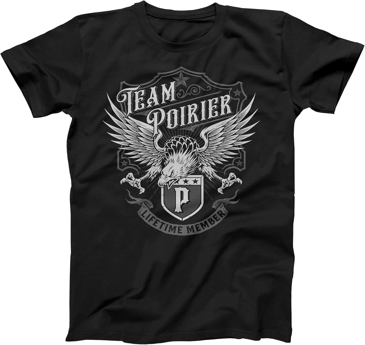 Patriotic Eagle Surname Team Poirier Family TShirt Clothing