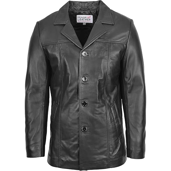 ジャケット・アウター PAIR SLOPE short leather Harrington jkt Mens Real Leather Harrington Jacket Classic Zip Box Style